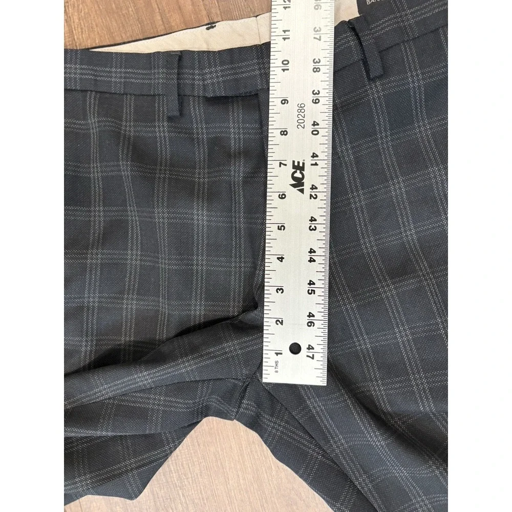 Banana Republic Pants Mens 33x34 Black Slim Nano Wool Plaid Dress Slacks Suit